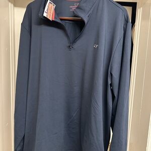 NWT Vineyard Vines Men's performance quarter zip in Blue Blazer size XXL